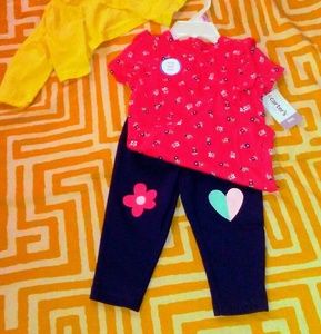 NWT Carter's outfit 2-pc ruffled onesie set 😍